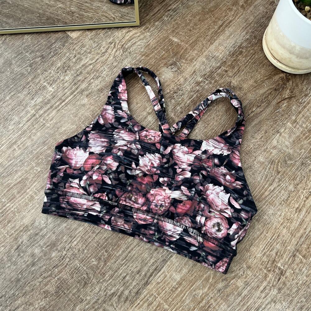 Lululemon Energy Bra Nulux Peony Multi Floral Sports Bra - Picture 2 of 5